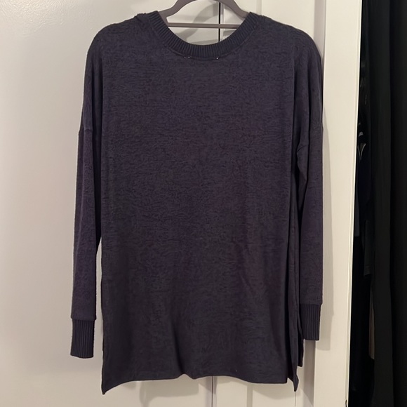 Potter’s Pot Heather Navy Blue Long Sleeve Sweater Material Shirt — Size: M - Picture 5 of 6